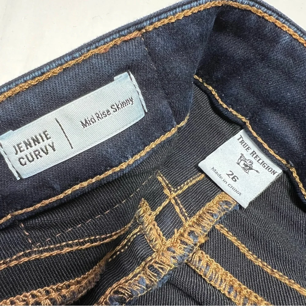 True Religion Jennie Curvy‎ Mid Rise Skinny Jeans Indigo - Picture 3 of 6